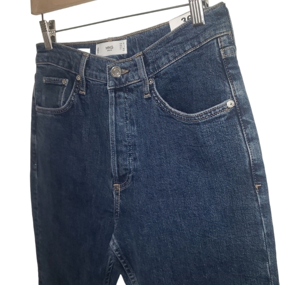 MANGO NWT Preppy City Chic Office Fall Slim Comfort Mid Cropped Jeans Women's - Picture 4 of 11